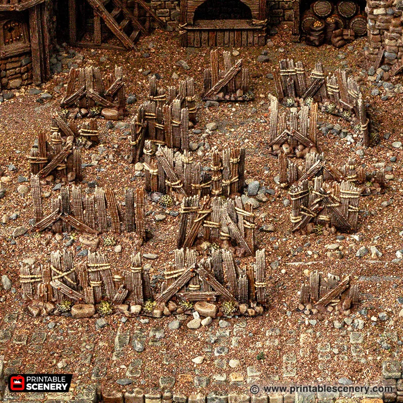 Ramshackle Fence - Cities of Ramshackle and Ruin - Printable Scenery - Terrain, Wargaming, D&D, DnD - Only-Games