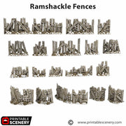 Ramshackle Fence - Cities of Ramshackle and Ruin - Printable Scenery - Terrain, Wargaming, D&D, DnD - Only-Games