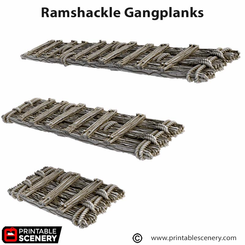 Ramshackle Gangplanks - Cities of Ramshackle and Ruin - Printable Scenery - Terrain, Wargaming, D&D, DnD - Only-Games