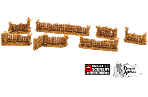 Ramshackle Fence - Cities of Ramshackle and Ruin - Printable Scenery - Terrain, Wargaming, D&D, DnD - Only-Games