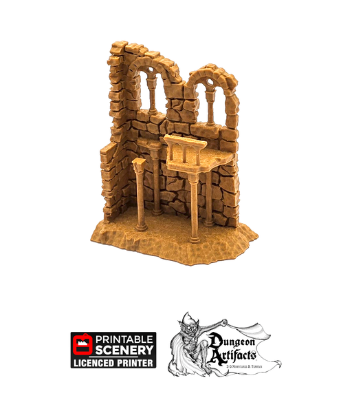 Roman Ruins Window Wall - Apocalypse - Printable Scenery 28mm 32mm Wargaming Terrain D&D DnD - Only-Games