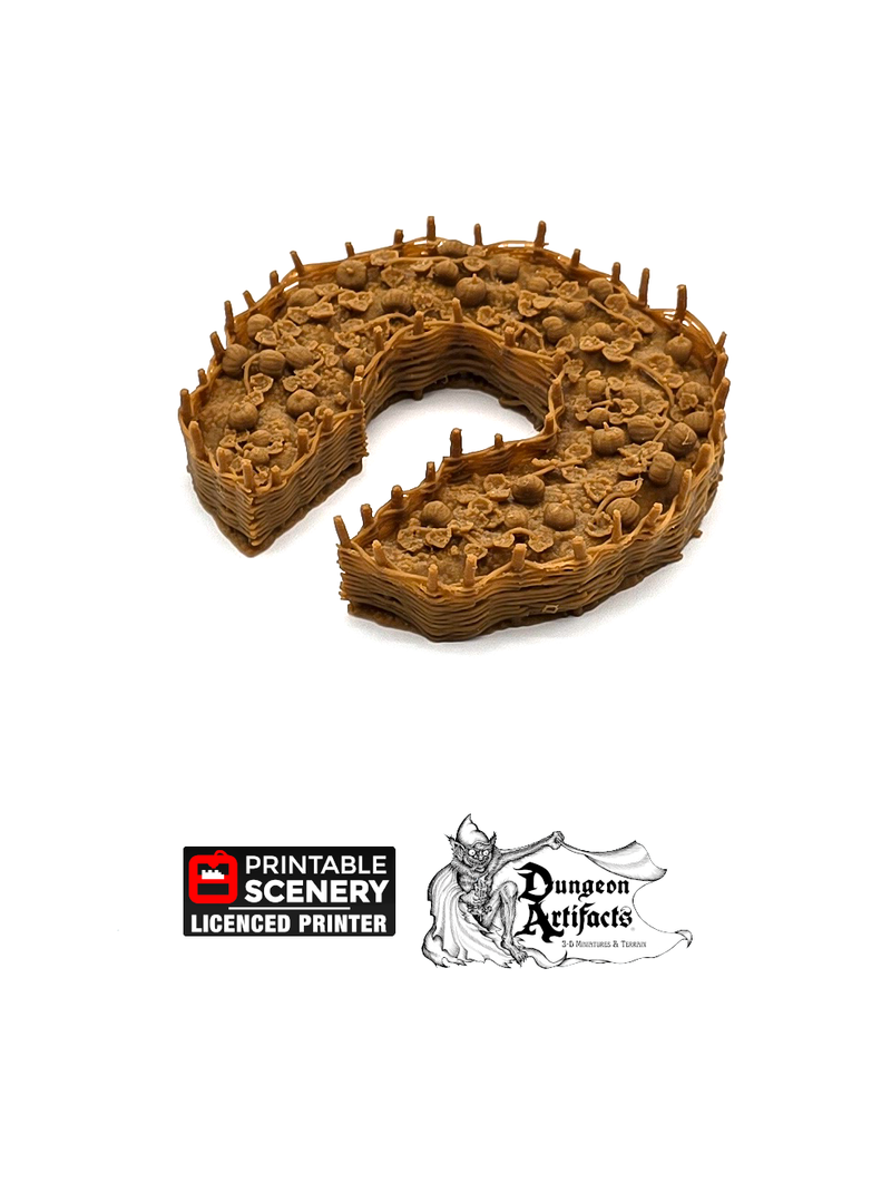 Round Pumpkin Patch - Hagglethorn Hollow Printable Scenery 15mm 20mm 28mm 32mm Terrain D&D DnD Garden - Only-Games