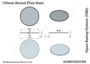 130mm Round Plain Plastic Bases - Only-Games