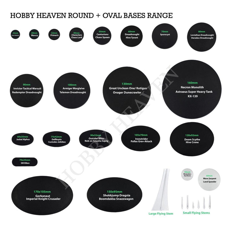 60x35mm Oval Plain Plastic Bases - Only-Games