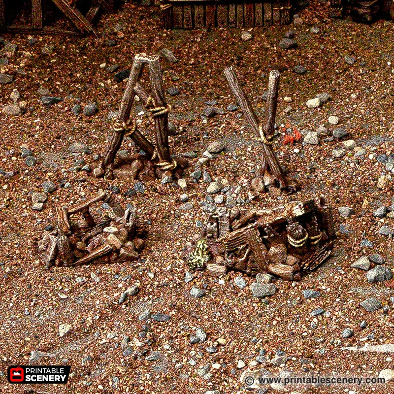 Rubble Piles and Scatter - Cities of Ramshackle and Ruin - Printable Scenery - Terrain, Wargaming, D&D, DnD - Only-Games