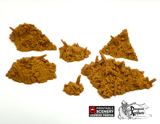 Rubble Set - Clorehaven and the Goblin Grotto - Printable Scenery Wargaming Tabletop Scatter Terrain D&D, DnD - Only-Games