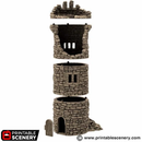 Ruined King's Round Tower - King and Country - Printable Scenery Terrain Wargaming D&D DnD 10mm 15mm 20mm 25mm 28mm 32mm 40mm 54mm Painted options