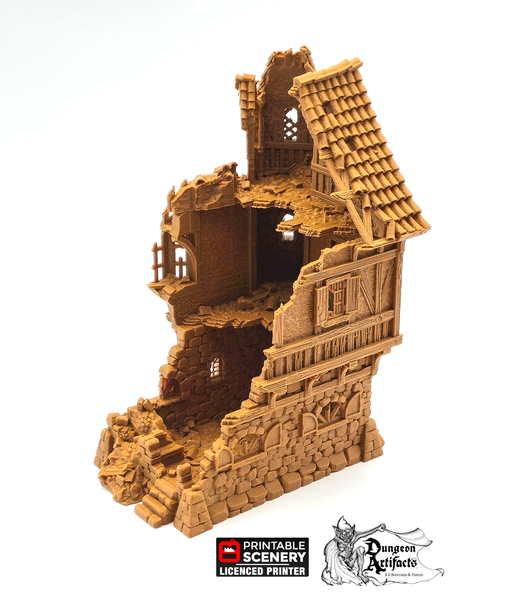 Ruined Governor's Mansion - The Lost Islands - Printable Scenery Wargaming Terrain D&D, DnD - Only-Games