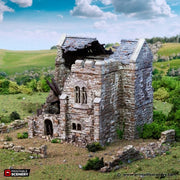 Ruined Norman Stone Keep - King and Country - Printable Scenery Terrain Wargaming D&D DnD 10mm 15mm 20mm 25mm 28mm 32mm 40mm 54mm Painted options - Only-Games