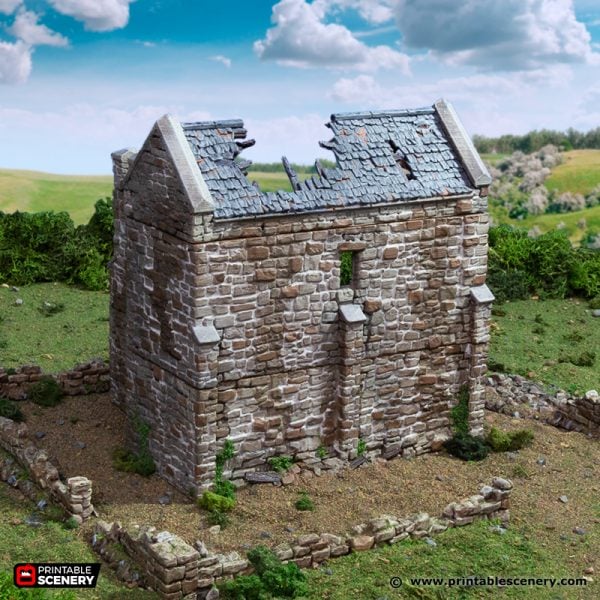 Ruined Norman Stone Keep - King and Country - Printable Scenery Terrain Wargaming D&D DnD 10mm 15mm 20mm 25mm 28mm 32mm 40mm 54mm Painted options - Only-Games