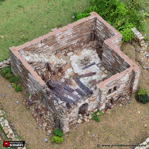Ruined Norman Stone Keep - King and Country - Printable Scenery Terrain Wargaming D&D DnD 10mm 15mm 20mm 25mm 28mm 32mm 40mm 54mm Painted options - Only-Games