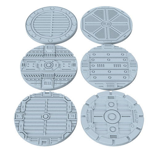 Sci-Fi Grated Floor Base Toppers – 32mm Round Bases - Only-Games