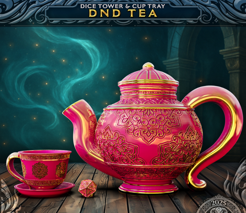 DND Tea Dice Tower & Cup Tray - Only-Games