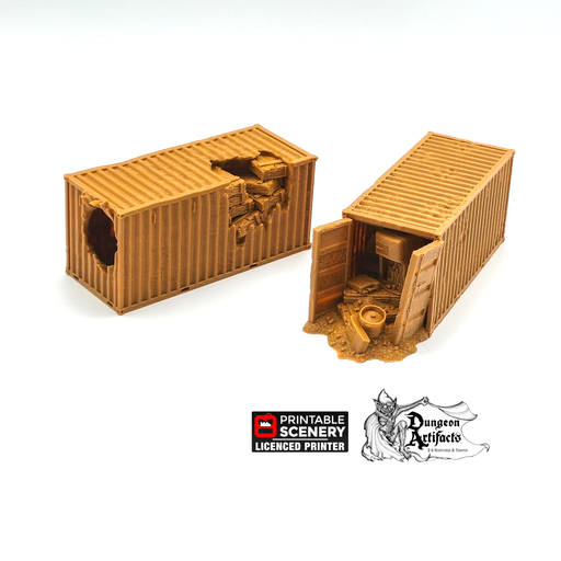Wasteland Shipping Containers - Brave New Worlds - Printable Scenery Wasteworld Gaslands Terrain Scatter D&D DnD - Only-Games