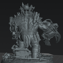 Skrappghul and Skrapp Grott Token–Sci-Fi Orc Warlord Miniature | Scrap-Tech Tabletop Commander | Original Wargaming Model 80mm base