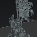 Skrappghul and Skrapp Grott Token–Sci-Fi Orc Warlord Miniature | Scrap-Tech Tabletop Commander | Original Wargaming Model 80mm base