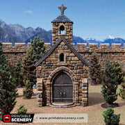Small Chapel - Kingdoms of Throne and Ash - Printable Scenery - Terrain, Wargaming, D&D, DnD - Only-Games