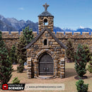 Small Chapel - Kingdoms of Throne and Ash - Printable Scenery - Terrain, Wargaming, D&D, DnD - Only-Games