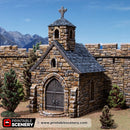 Small Chapel - Kingdoms of Throne and Ash - Printable Scenery - Terrain, Wargaming, D&D, DnD - Only-Games