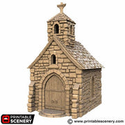 Small Chapel - Kingdoms of Throne and Ash - Printable Scenery - Terrain, Wargaming, D&D, DnD - Only-Games