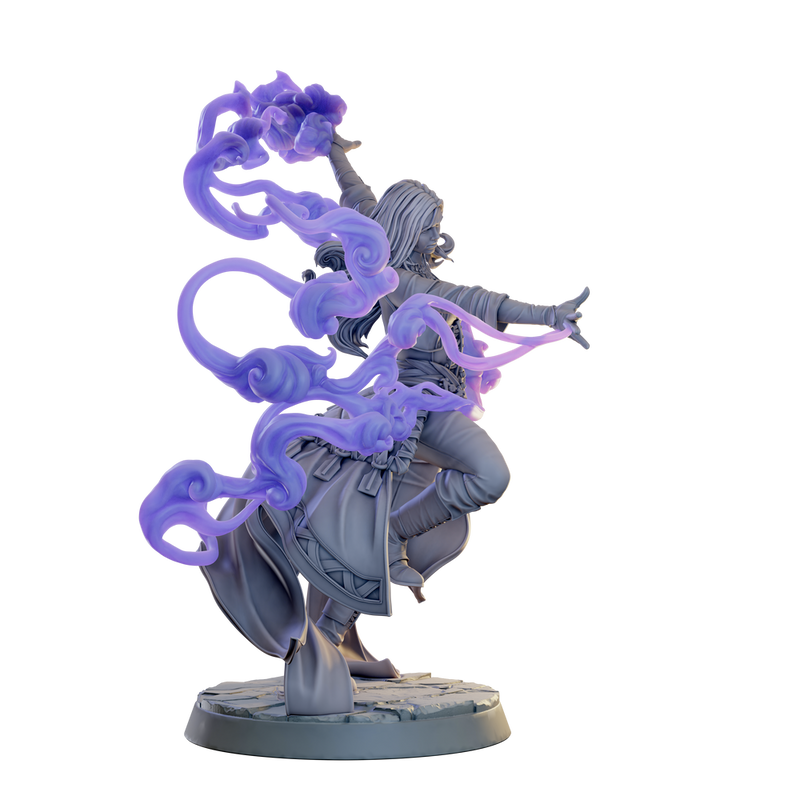 Female Wizard, Warlock, Sorcerer PC NPC, Paintedornot Original Design Unpainted Mini | 5 Sizes /Scales - Only-Games