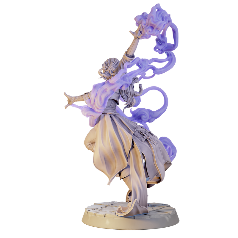 Female Wizard, Warlock, Sorcerer PC NPC, Paintedornot Original Design Unpainted Mini | 5 Sizes /Scales - Only-Games