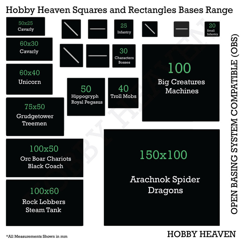 25mm Square Plain Plastic Bases - Only-Games