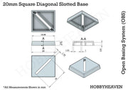 20mm Square Slotted Plastic Bases - Only-Games