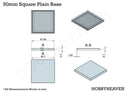 50mm Square Plain Plastic Bases - Only-Games