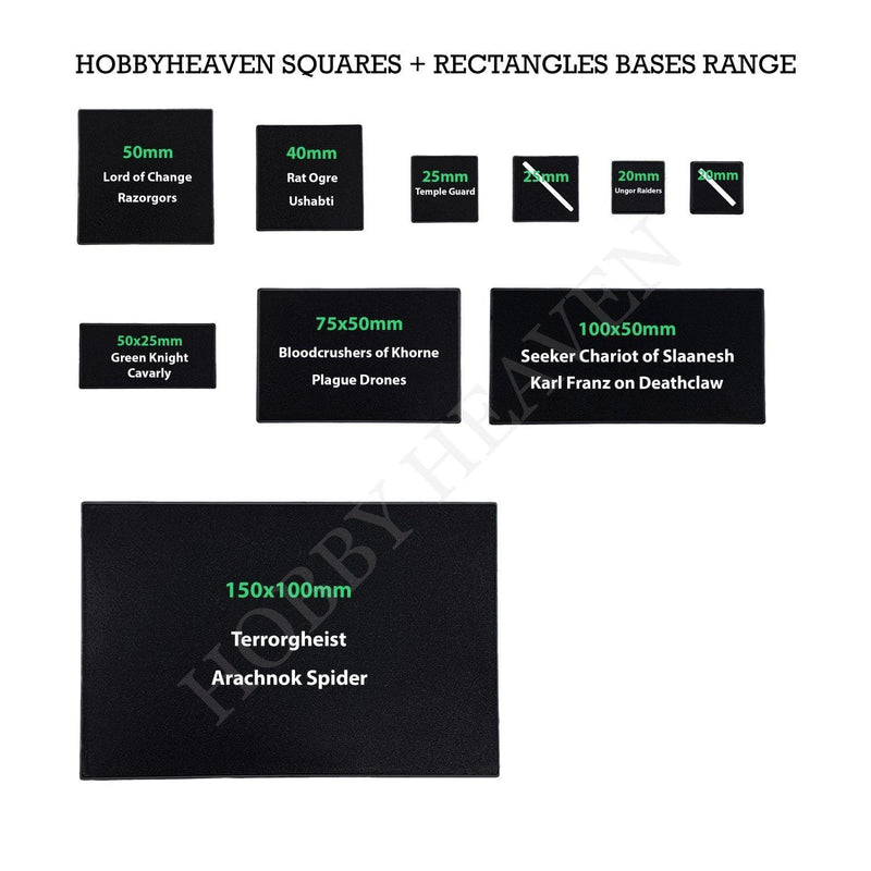 40mm Square Plain Plastic Bases - Only-Games