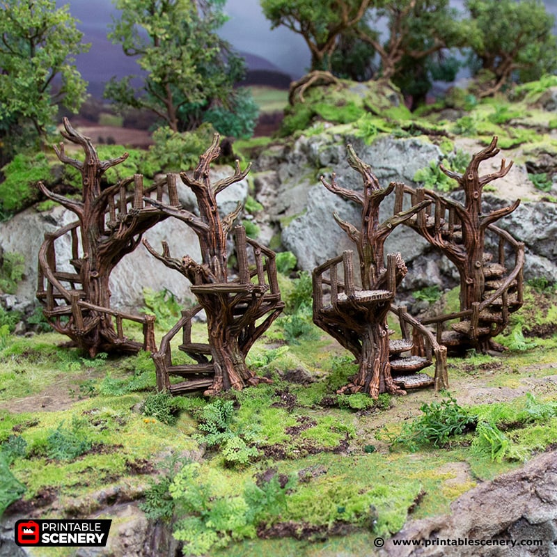 Stair Walkways  - Hagglethorn Hollow - Printable Scenery Terrain Wargaming D&D DnD - Only-Games