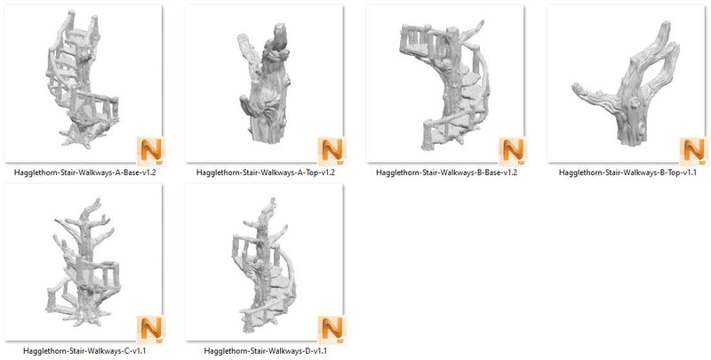 Stair Walkways  - Hagglethorn Hollow - Printable Scenery Terrain Wargaming D&D DnD - Only-Games