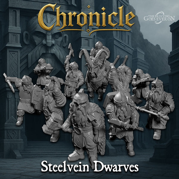 Steelvein Warband – 10 Dwarf Miniatures