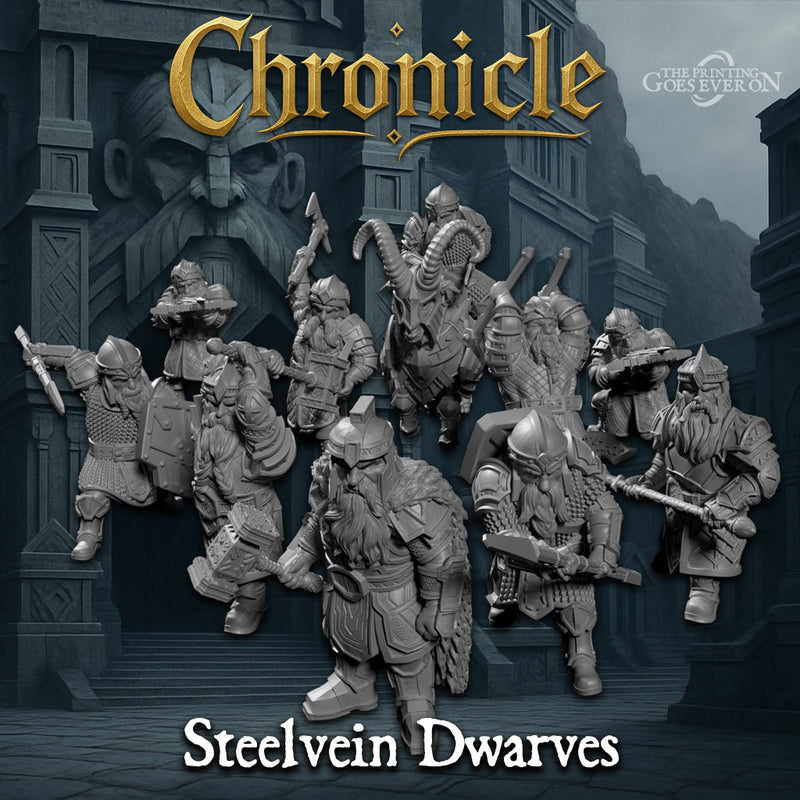 Steelvein Warband – 10 Dwarf Miniatures