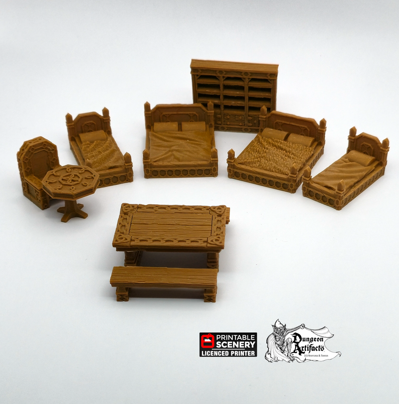 Sturdy Furniture - Clorehaven and Goblin Grotto - Printable Scenery Wargaming Terrain Scatter D&D, DnD - Only-Games