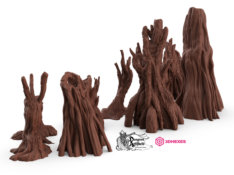 Swamp Trees - 3DHexes Wargaming Terrain D&D DnD - Only-Games