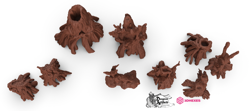 Swamp Trees - 3DHexes Wargaming Terrain D&D DnD - Only-Games