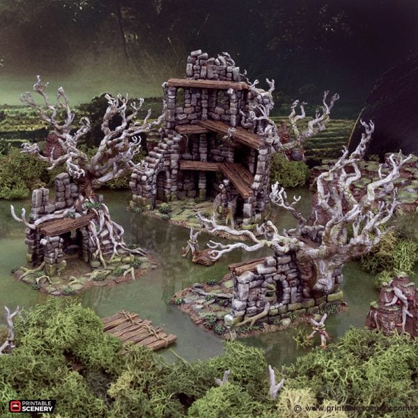 Wildwood Ruins Full Set - The Gloaming Swamps - Printable Scenery Terrain Wargaming 15mm 20mm 25mm 28mm 32mm 40mm 54mm D&D DnD - Only-Games