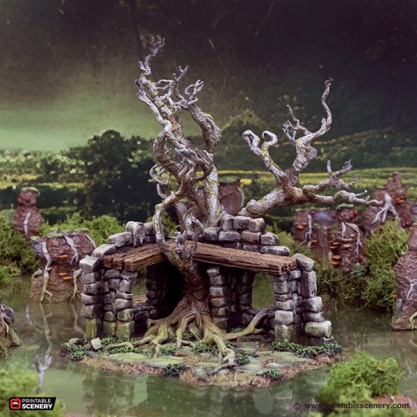 Wildwood Ruins Full Set - The Gloaming Swamps - Printable Scenery Terrain Wargaming 15mm 20mm 25mm 28mm 32mm 40mm 54mm D&D DnD - Only-Games