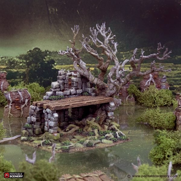Wildwood Ruins Full Set - The Gloaming Swamps - Printable Scenery Terrain Wargaming 15mm 20mm 25mm 28mm 32mm 40mm 54mm D&D DnD - Only-Games