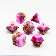 Copper Haze | Sharp Edge Dice | 7 Piece Set - Only-Games