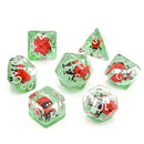 Red Ladybugs | Resin Inclusion Dice | 7 Piece Set - Only-Games