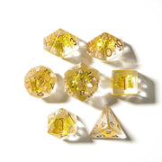 Gold Butterfly | Resin Inclusion Dice | 7 Piece Set - Only-Games