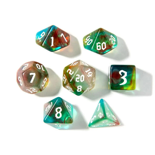 Amber Grove | Acrylic Dice | 7 Piece Set - Only-Games