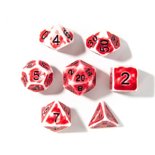 Crimson Relic - Acrylic DND Dice Set - 7 Piece Polyhedral - Only-Games