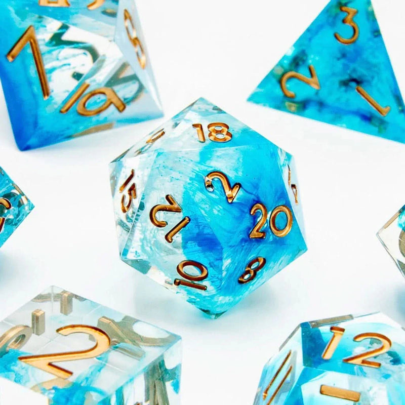 Icebound Fury | Sharp Edge Dice | 7 Piece Set - Only-Games