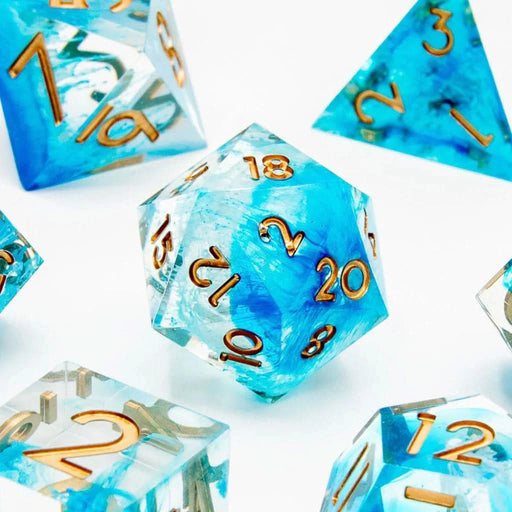 Icebound Fury | Sharp Edge Dice | 7 Piece Set - Only-Games