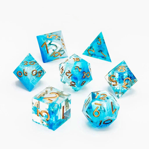 Icebound Fury | Sharp Edge Dice | 7 Piece Set - Only-Games