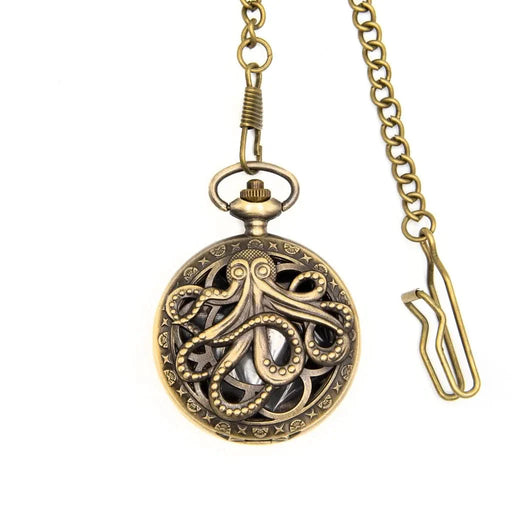 Kraken's Keepsake | Pocket Watch Case | Ancient Gold - Only-Games