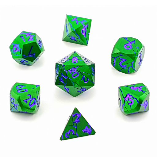 Venom Vein | Solid Metal Dice | 7 Piece Set - Only-Games